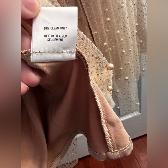 BHLDN Anthropologie Anya Pearl Sparkle Dress Midi Strapless Bridal Size 2 - Picture 10 of 10